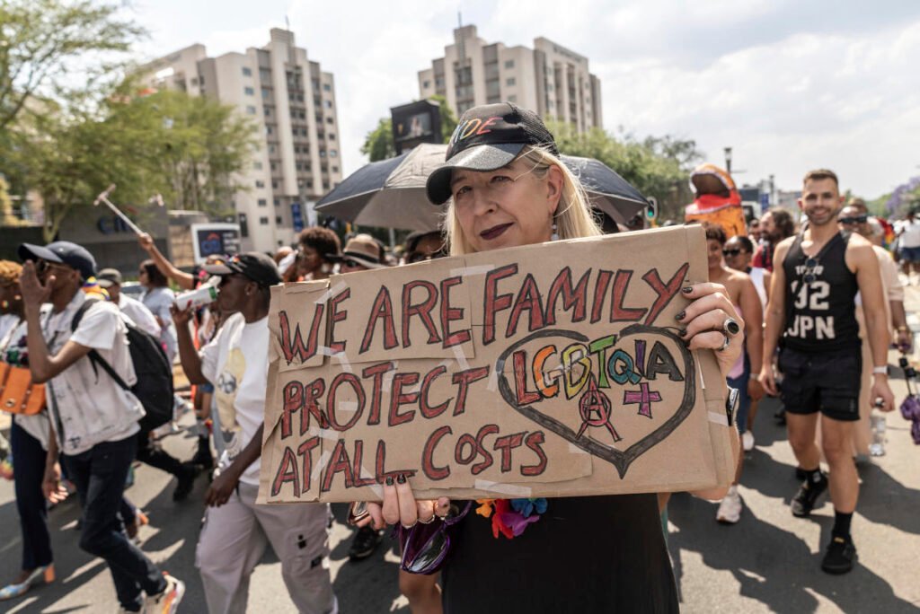 Hundreds of people march to commemorate 35th anniversary of South Africa's Pride Johannesburg