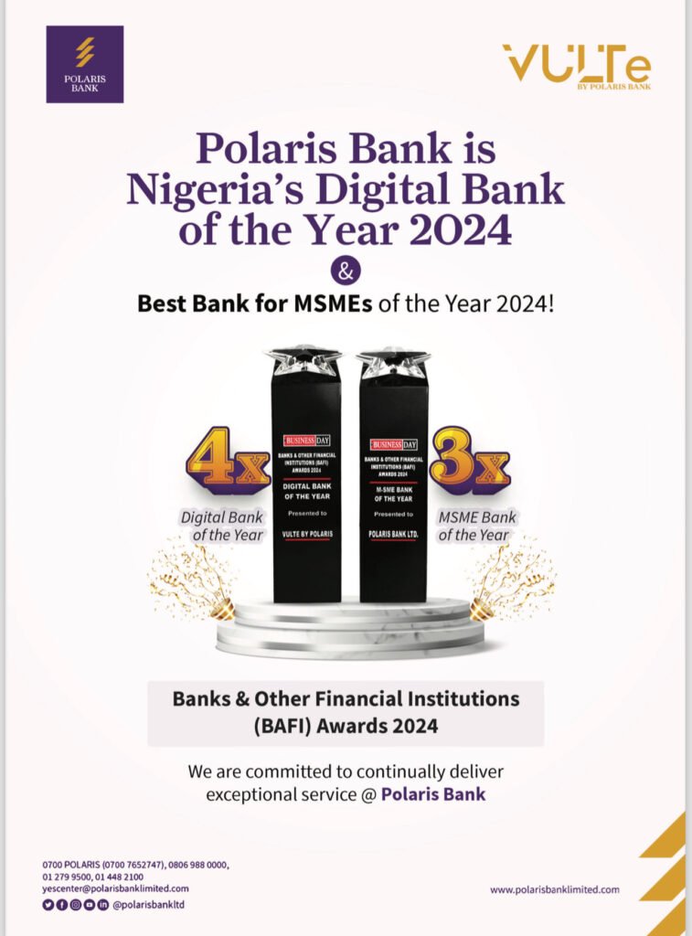 Polaris Bank maintains undisputed lead as Nigeria’s digital bank of the year