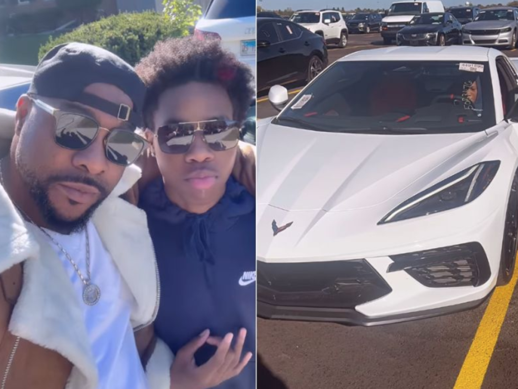 Fans react when Bolanle Ninalowo presents his son with a new Corvette for his 18th birthday